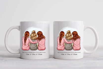 Geschenk für Freundin / 3 Freundinnen - personalisierte Tasse für Mädchen mit Name und Spruch - Geburtstag Geschenk Frau