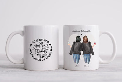 Personalisierte Tasse Geschenk für Freundin - 2 Beste Freundinnen Tasse, Kaffeebecher, Schwester, Kollegin, Weihnachtsgeschenk