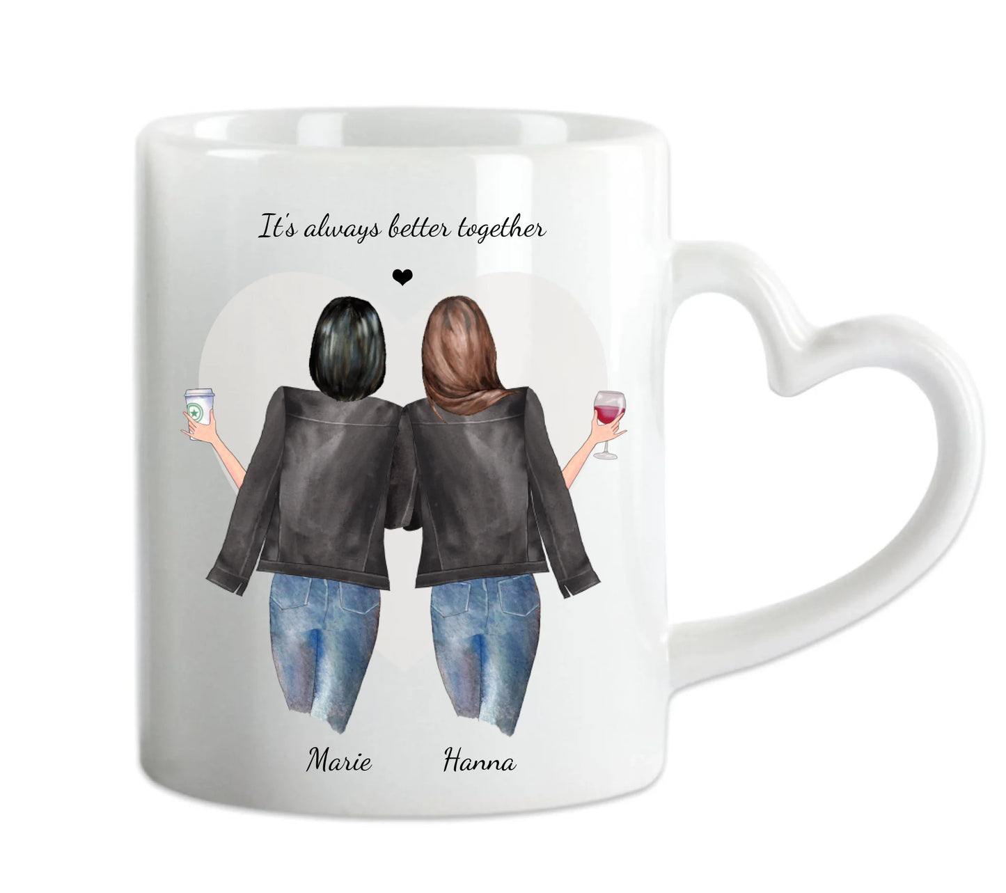 Personalisierte Tasse Geschenk für Freundin - 2 Beste Freundinnen Tasse, Kaffeebecher, Schwester, Kollegin, Weihnachtsgeschenk