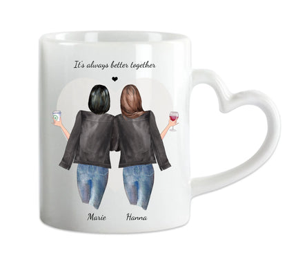 Personalisierte Tasse Geschenk für Freundin - 2 Beste Freundinnen Tasse, Kaffeebecher, Schwester, Kollegin, Weihnachtsgeschenk