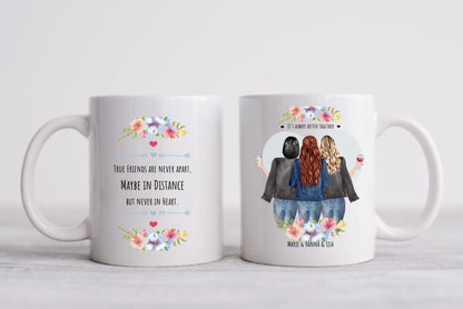 Personalisierte Tasse Geschenk beste Freundin - Tasse 3 Freundinnen - Kaffeebecher Geschenk Geburtstag