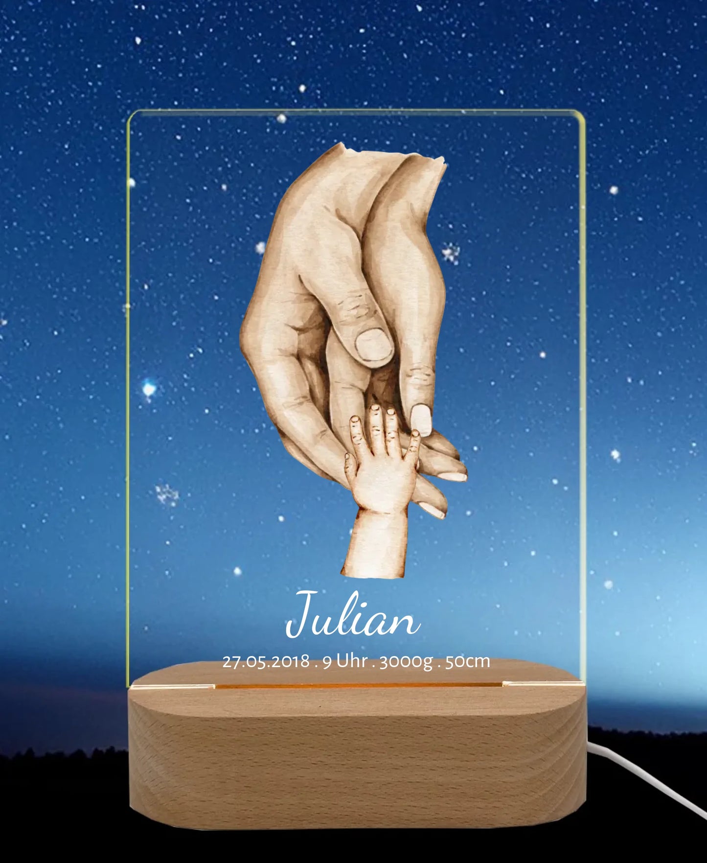 Licht an Nachthimmel