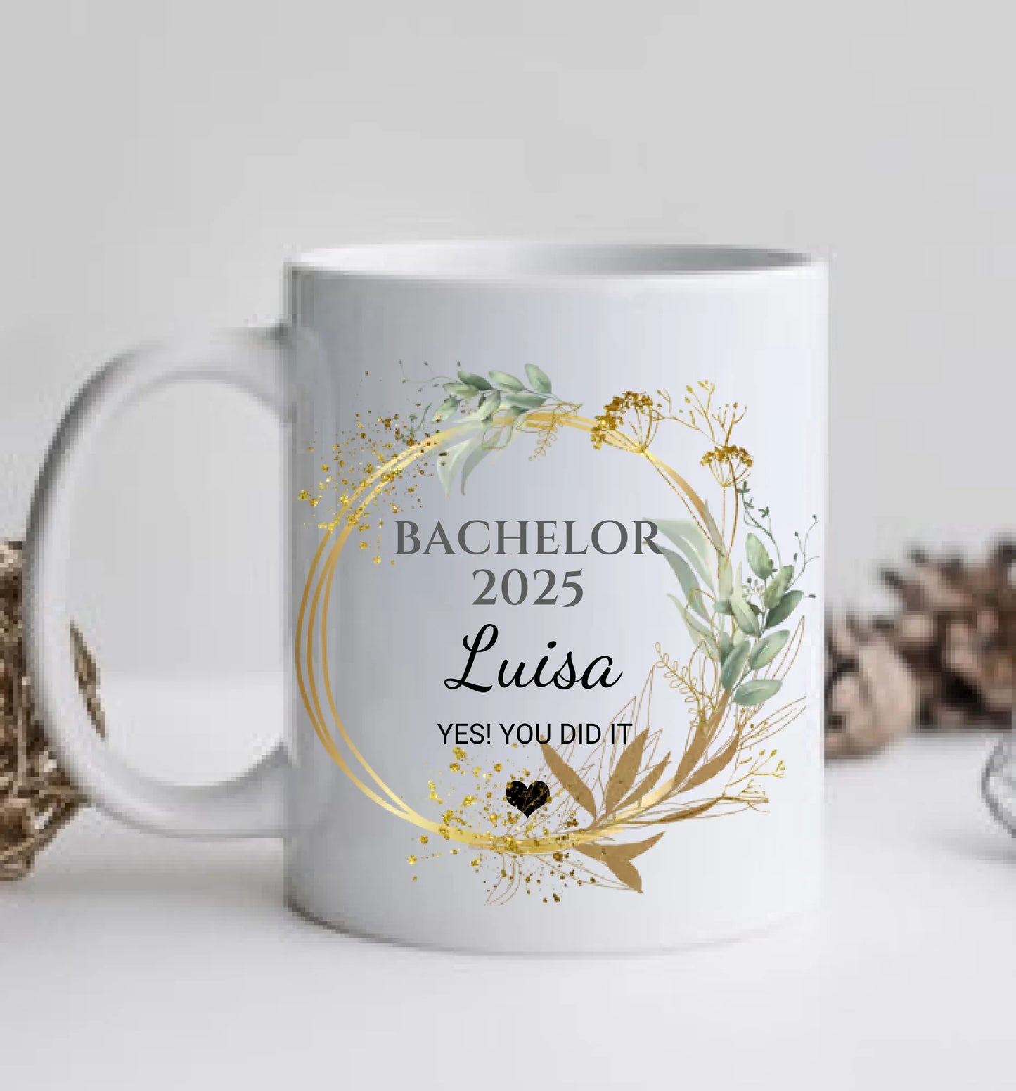Geschenk BACHELOR Master Doktor Abitur - Personalisierte Tasse