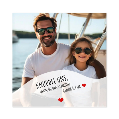 Drück uns, wenn Du uns vermisst | Geschenk Familie | Personalisiertes Kissen Familie mit Text | Knuddel uns