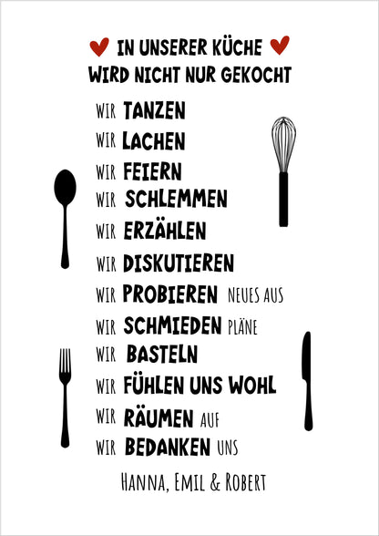"In unserer Küche" Küchenposter | Zeitraum-Kunstdruck