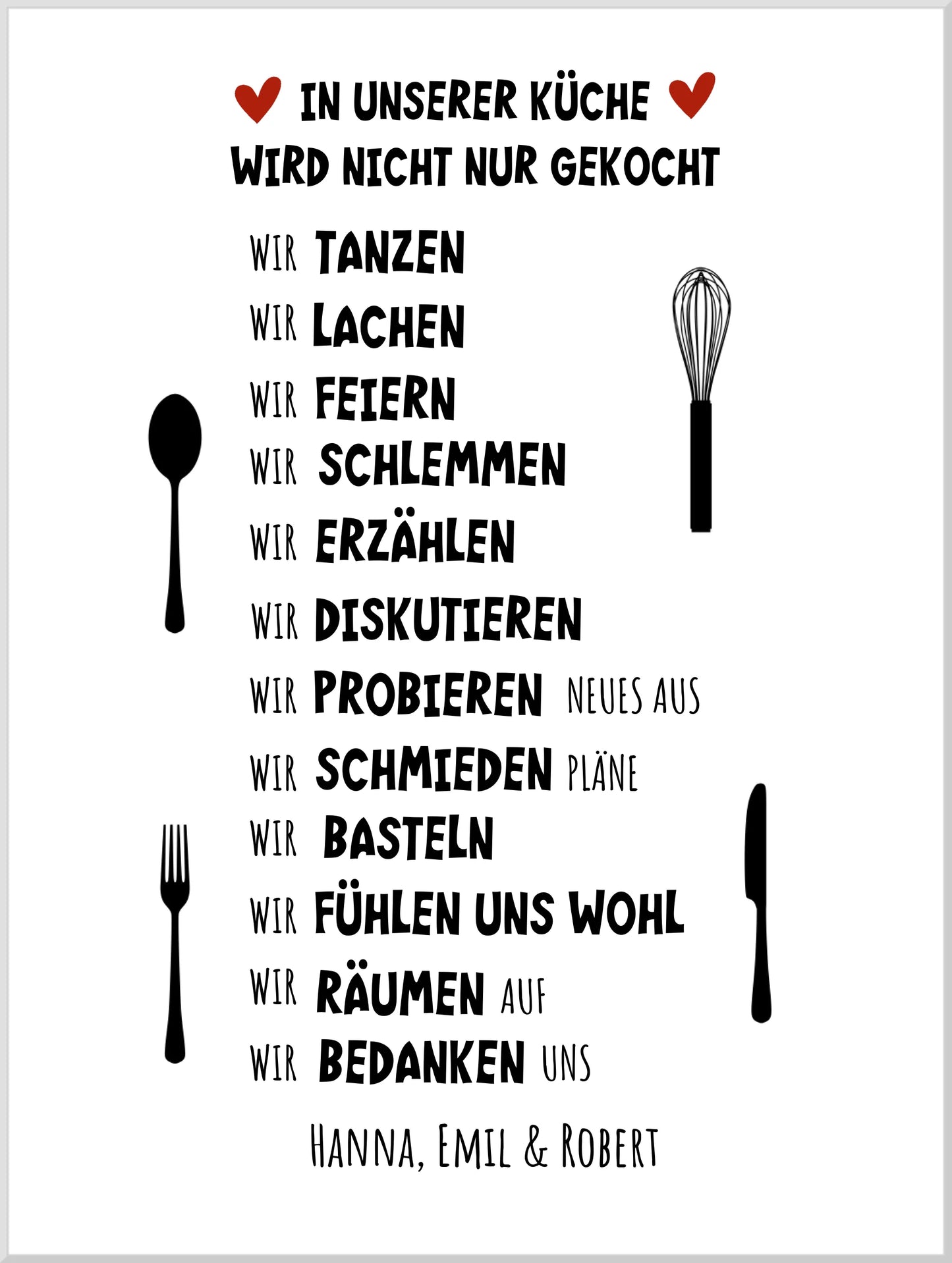 "In unserer Küche" Küchenposter | Zeitraum-Kunstdruck