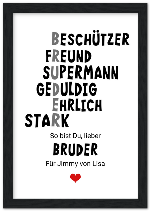 "Definition Bruder" personalisiertes Poster Geschenk Geburtstagsgeschenk | Zeitraum-Kunstdrucke