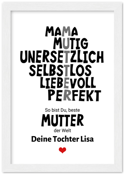 Muttertagsgeschenk "Definition Mama" Poster Geschenk personalisiert | Geburtstagsgeschenk | Zeitraum-Kunstdrucke
