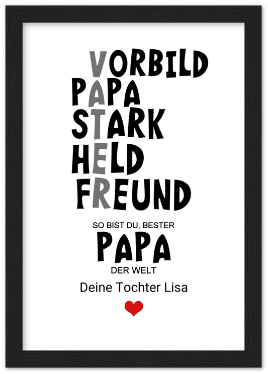 Personalisiertes Geschenk "Definition Vater" |  Bild Geburtstagsgeschenk Vatertagsgeschenk - Zeitraum-Kunstdrucke