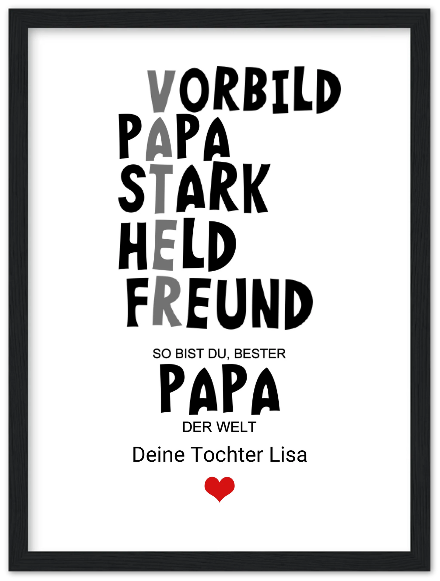 Personalisiertes Geschenk "Definition Vater" |  Bild Geburtstagsgeschenk Vatertagsgeschenk - Zeitraum-Kunstdrucke