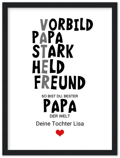 Personalisiertes Geschenk "Definition Vater" |  Bild Geburtstagsgeschenk Vatertagsgeschenk - Zeitraum-Kunstdrucke