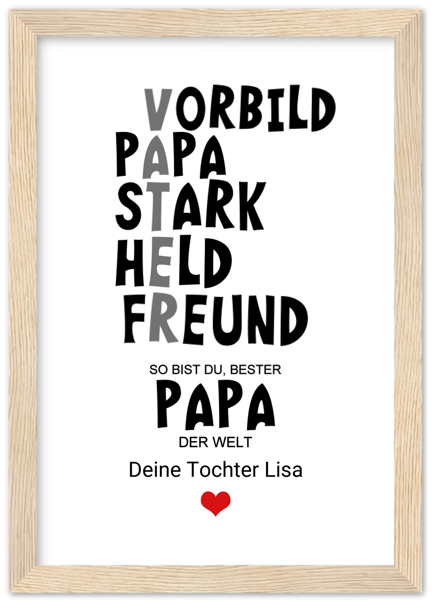 Personalisiertes Geschenk "Definition Vater" |  Bild Geburtstagsgeschenk Vatertagsgeschenk - Zeitraum-Kunstdrucke