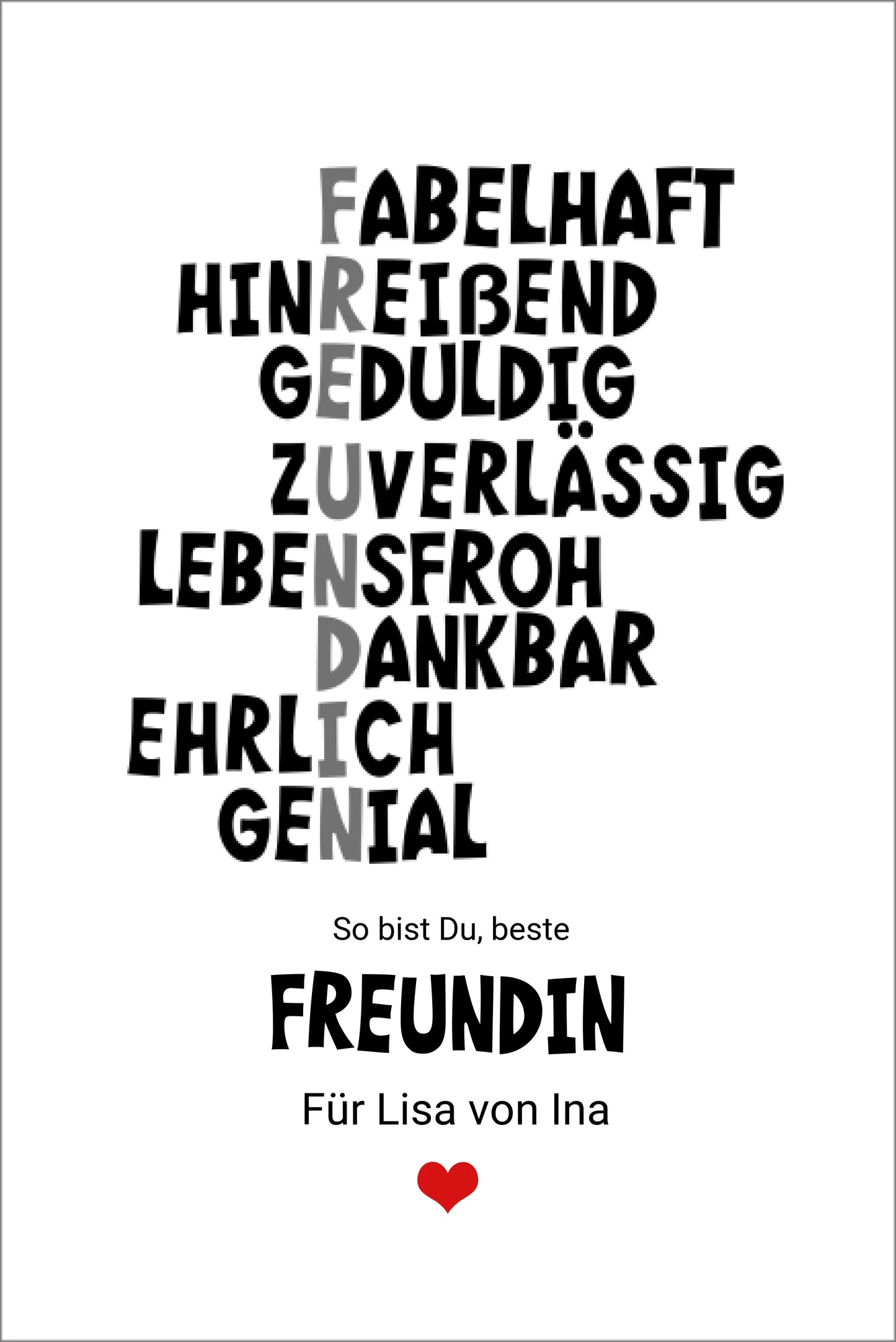 "Beste Freundin" Definition Poster | Zeitraum-Kunstdruck