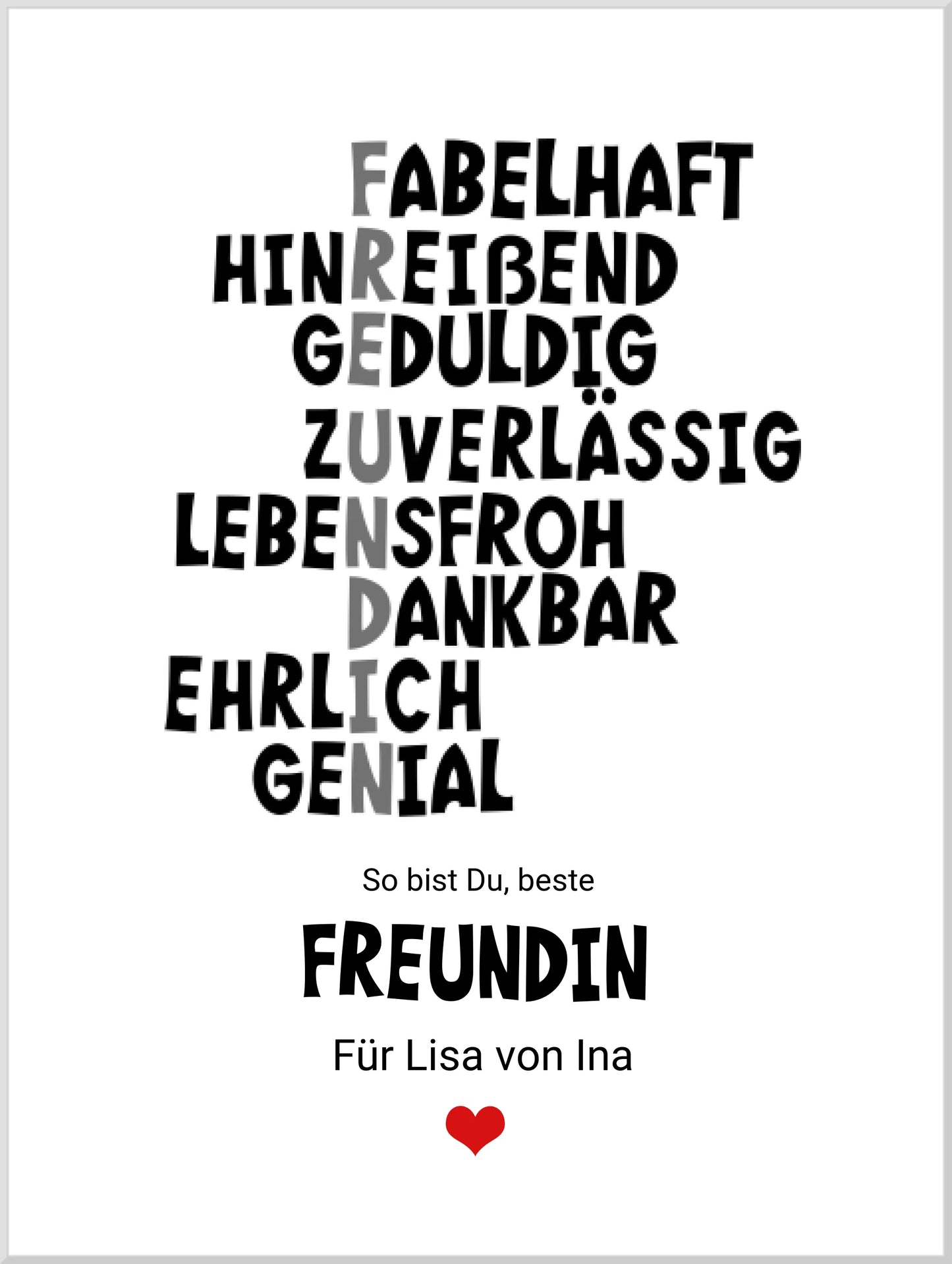 "Beste Freundin" Definition Poster | Zeitraum-Kunstdruck