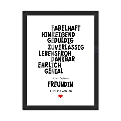 "Beste Freundin" Definition Poster | Zeitraum-Kunstdruck