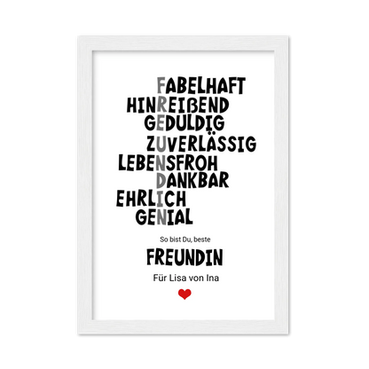 "Beste Freundin" Definition Poster | Zeitraum-Kunstdruck