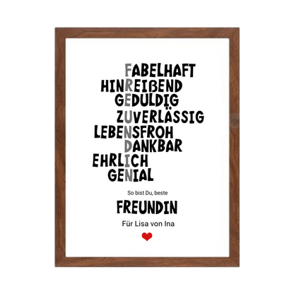 "Beste Freundin" Definition Poster | Zeitraum-Kunstdruck