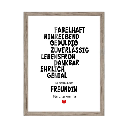 "Beste Freundin" Definition Poster | Zeitraum-Kunstdruck