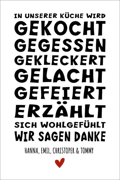 "In unserer Küche" Küchenposter Sprücheposter | Zeitraum-Kunstdruck 2