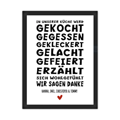 "In unserer Küche" Küchenposter Sprücheposter | Zeitraum-Kunstdruck 2
