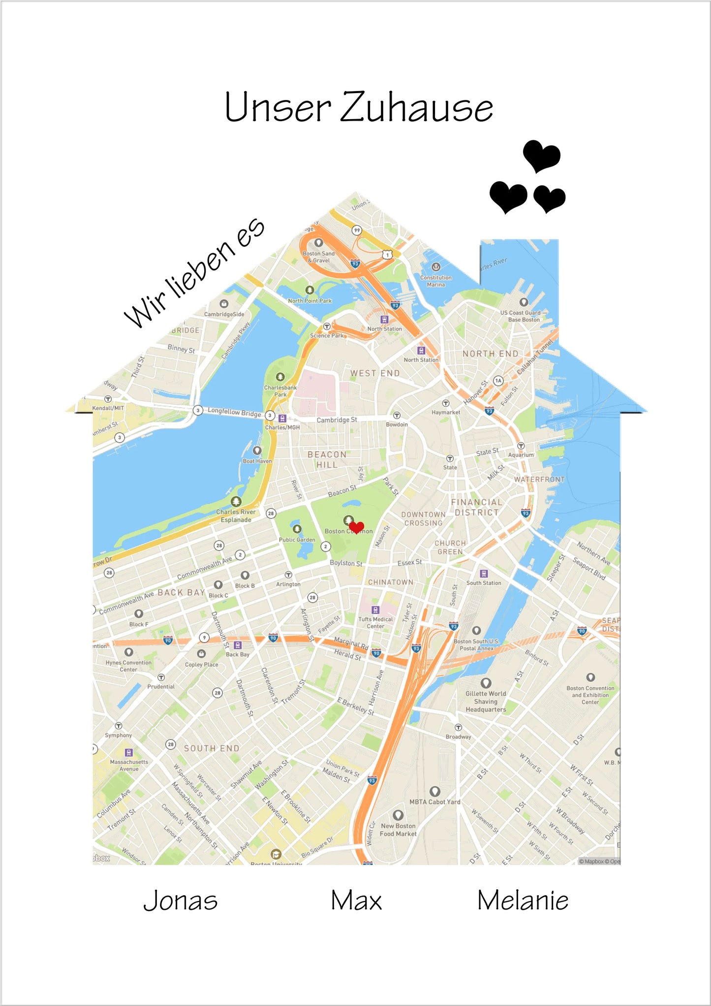 "Unser Zuhause" Poster als Einzugsgeschenk in Wohnung, Haus, Richtfest