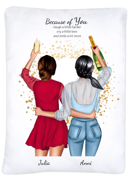 Personalisierte Bettwäsche für Pärchen, beste Freundinnen - Beste Freunde Geschenk als Geburtstagsgeschenk & Weihnachtsgeschenk