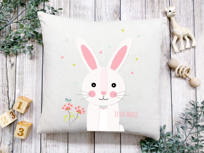 Kind Ostergeschenk kuscheliges Osterhase Kinderkissen mit Namen