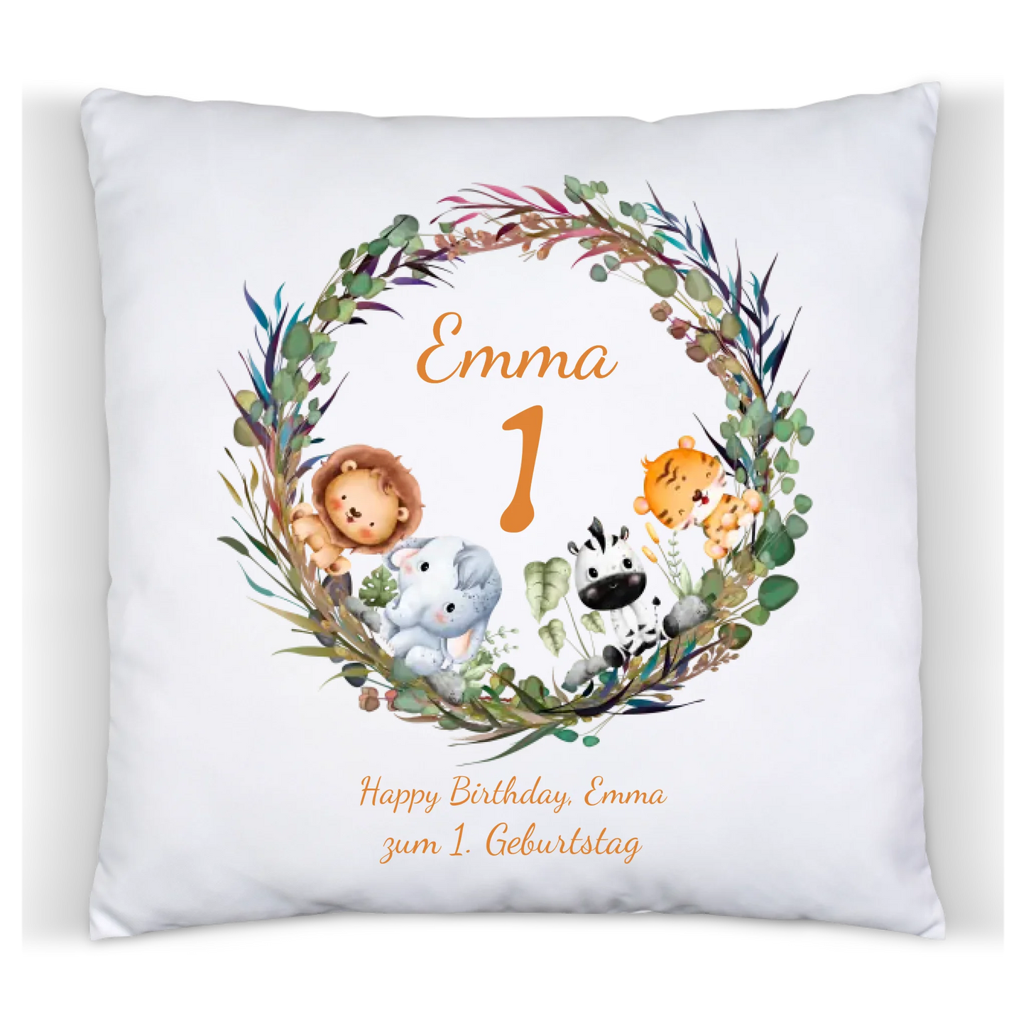 1. Geburtstag Geschenk kuscheliges Kissen mit Name