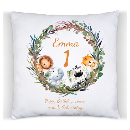 1. Geburtstag Geschenk kuscheliges Kissen mit Name