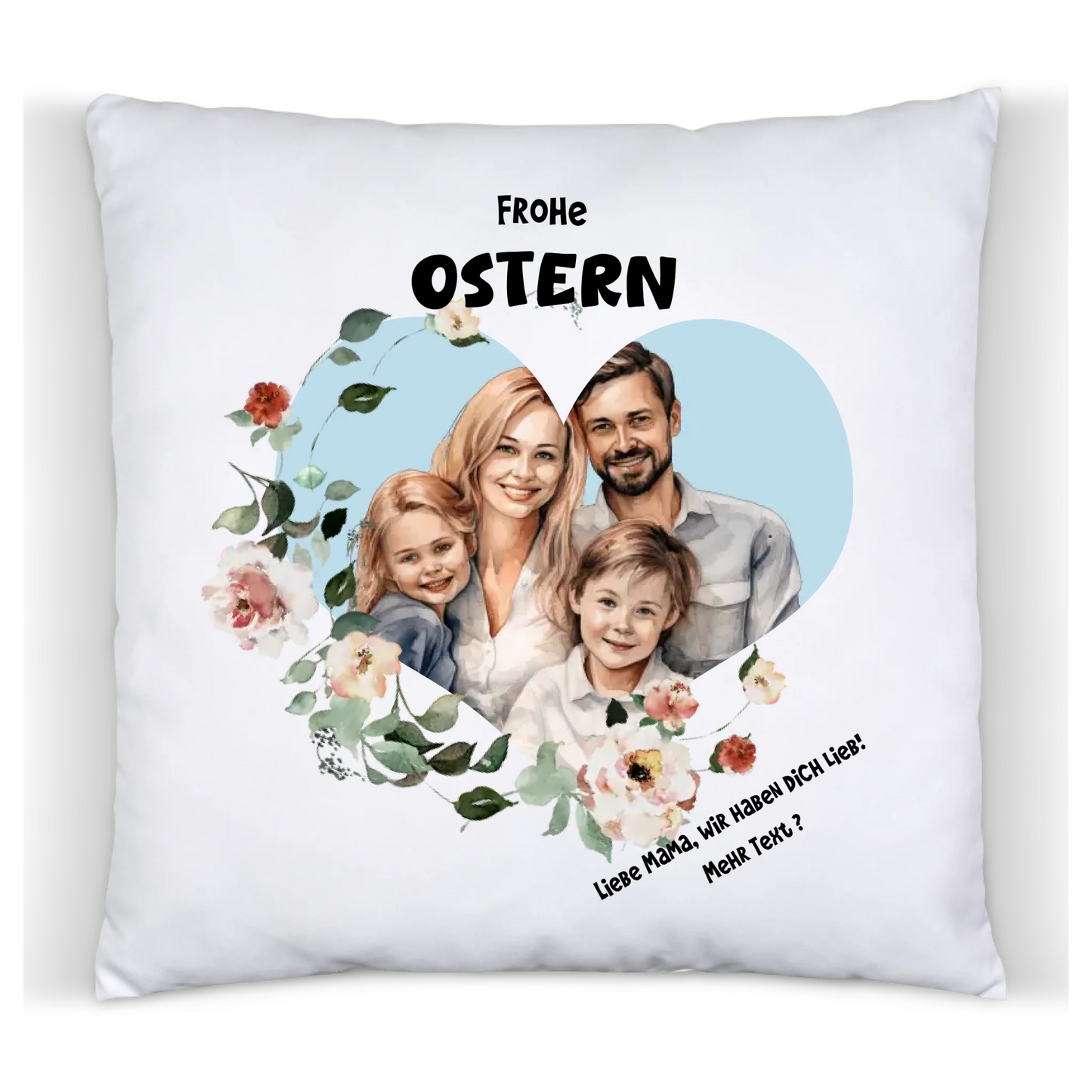 Persönliches Ostergeschenk, das von Herzen kommt | Personalisiertes Fotokissen mit Bild