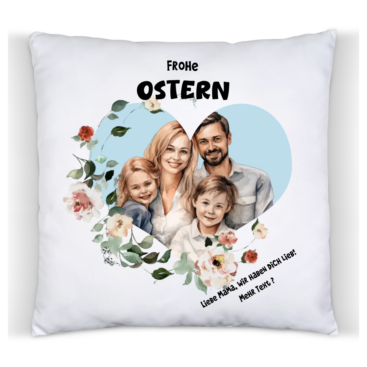 Persönliches Ostergeschenk, das von Herzen kommt | Personalisiertes Fotokissen mit Bild