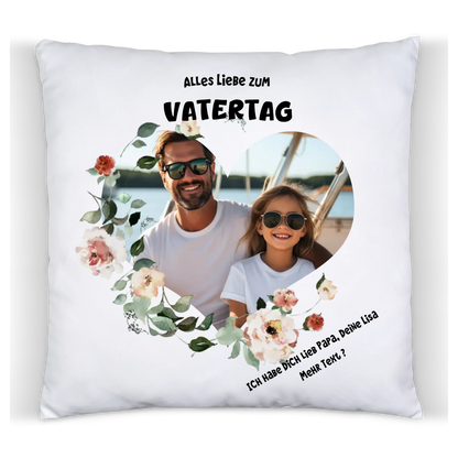 Personalisiertes Vatertagsgeschenk Fotokissen mit eigenem Bild | Auch als Muttertagsgeschenk geeignet