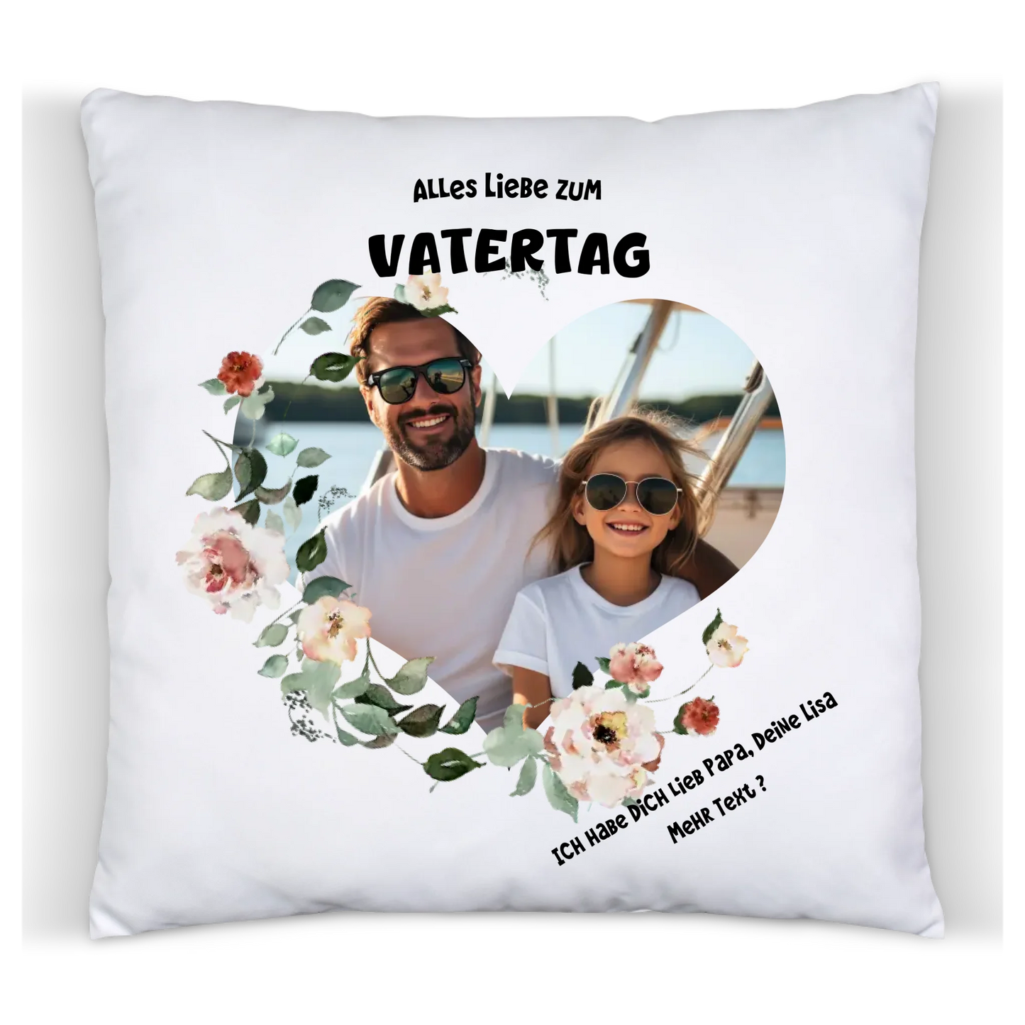 Personalisiertes Vatertagsgeschenk Fotokissen mit eigenem Bild | Auch als Muttertagsgeschenk geeignet