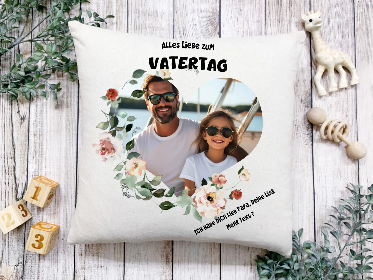 Personalisiertes Vatertagsgeschenk Fotokissen mit eigenem Bild | Auch als Muttertagsgeschenk geeignet