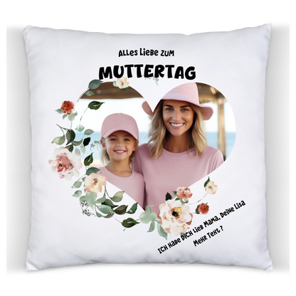 Personalisiertes Muttertagsgeschenk Fotokissen mit eigenem Bild | Auch als Vatertagsgeschenk geeignet