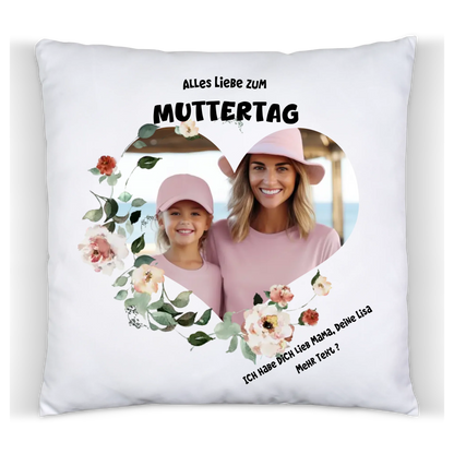 Personalisiertes Muttertagsgeschenk Fotokissen mit eigenem Bild | Auch als Vatertagsgeschenk geeignet