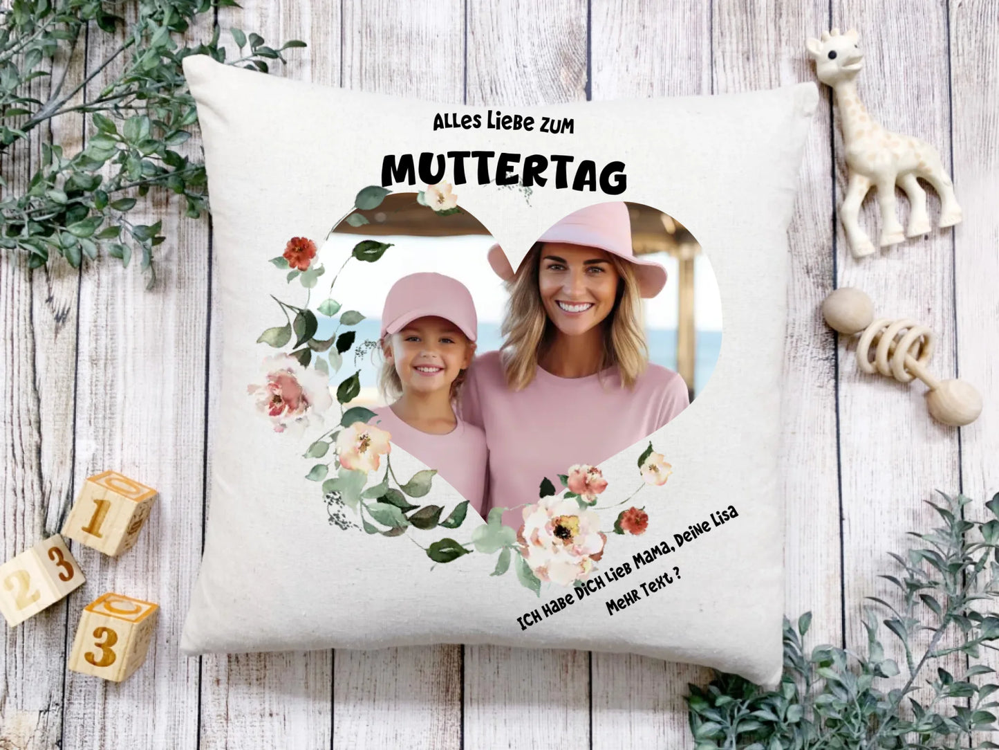 Personalisiertes Muttertagsgeschenk Fotokissen mit eigenem Bild | Auch als Vatertagsgeschenk geeignet