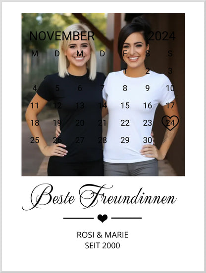 "Beste Freundin" Geschenk personalisiert" Kalender Fotoposter | Geburtstagsgeschenk
