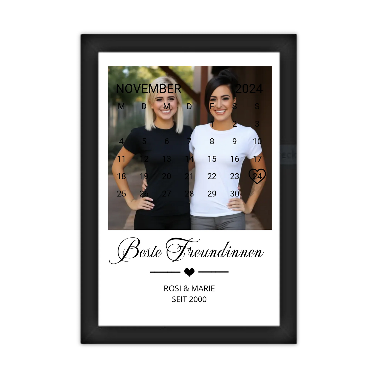 "Beste Freundin" Geschenk personalisiert" Kalender Fotoposter | Geburtstagsgeschenk