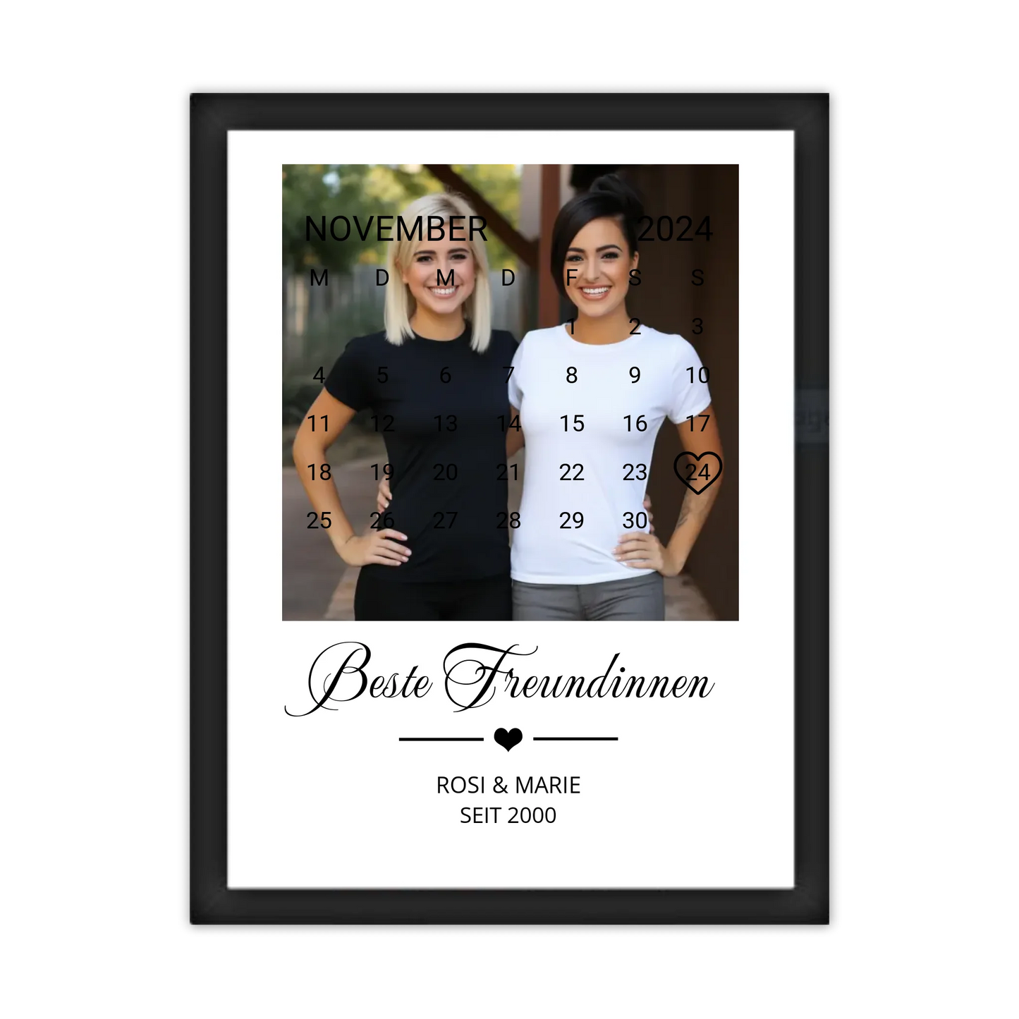 "Beste Freundin" Geschenk personalisiert" Kalender Fotoposter | Geburtstagsgeschenk