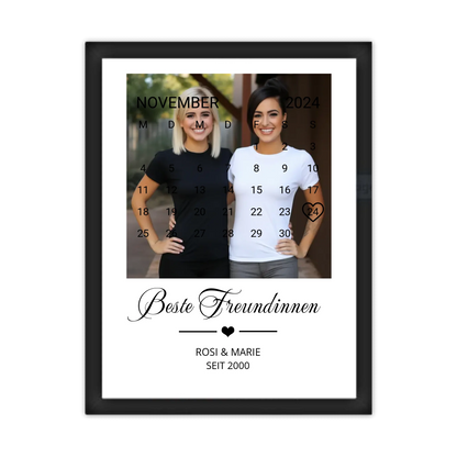 "Beste Freundin" Geschenk personalisiert" Kalender Fotoposter | Geburtstagsgeschenk