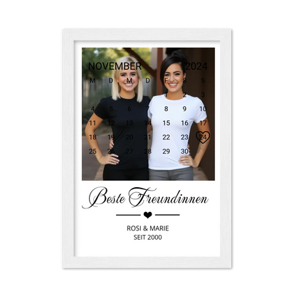 "Beste Freundin" Geschenk personalisiert" Kalender Fotoposter | Geburtstagsgeschenk