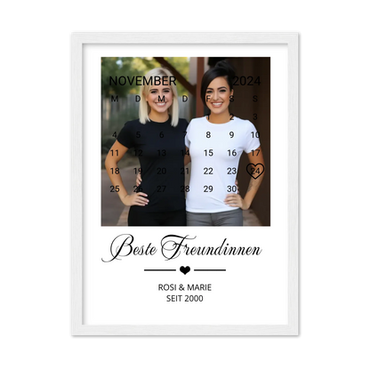 "Beste Freundin" Geschenk personalisiert" Kalender Fotoposter | Geburtstagsgeschenk