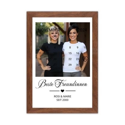 "Beste Freundin" Geschenk personalisiert" Kalender Fotoposter | Geburtstagsgeschenk