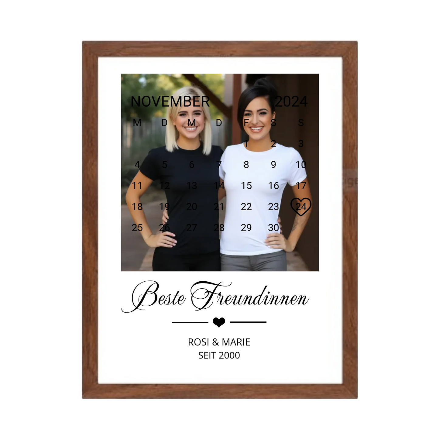 "Beste Freundin" Geschenk personalisiert" Kalender Fotoposter | Geburtstagsgeschenk