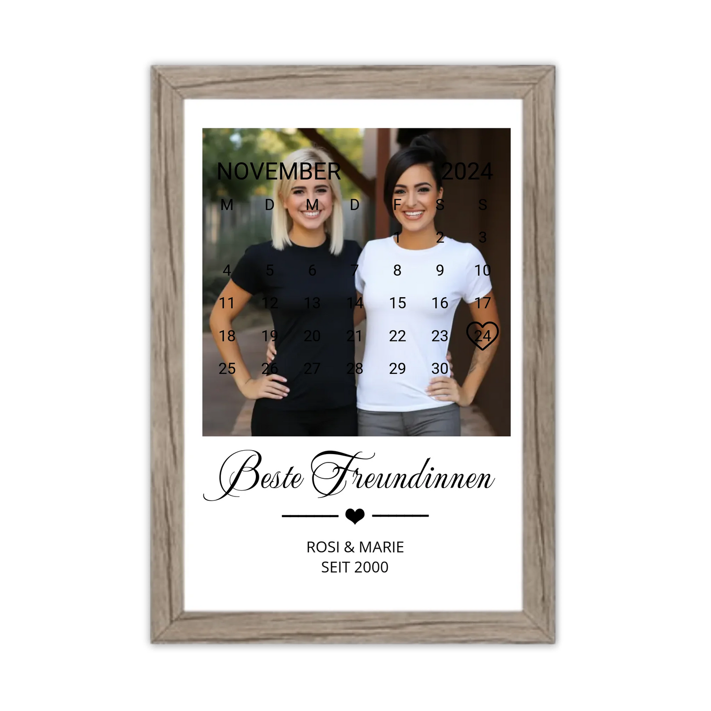 "Beste Freundin" Geschenk personalisiert" Kalender Fotoposter | Geburtstagsgeschenk