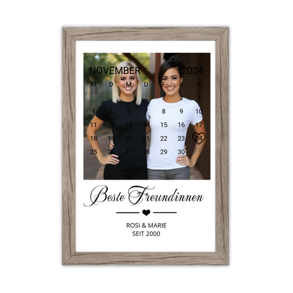 "Beste Freundin" Geschenk personalisiert" Kalender Fotoposter | Geburtstagsgeschenk