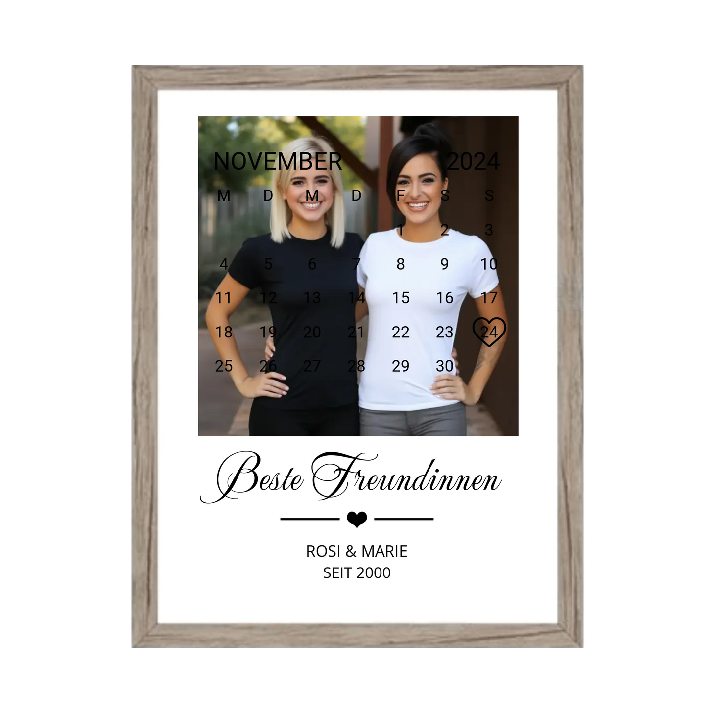 "Beste Freundin" Geschenk personalisiert" Kalender Fotoposter | Geburtstagsgeschenk
