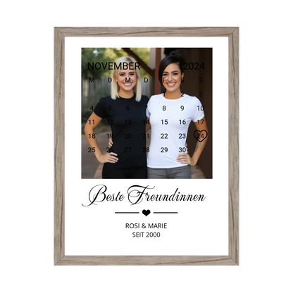 "Beste Freundin" Geschenk personalisiert" Kalender Fotoposter | Geburtstagsgeschenk