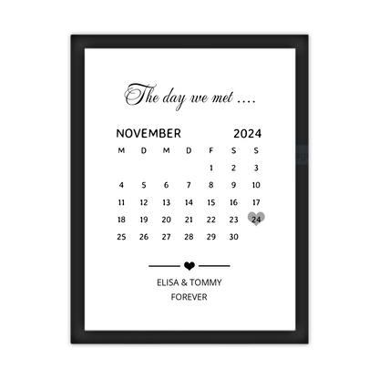 "OUR FIRST MET ..." Kalenderposter für Paare | Geschenk Valentinstag | Hochzeitstag | Jahrestag
